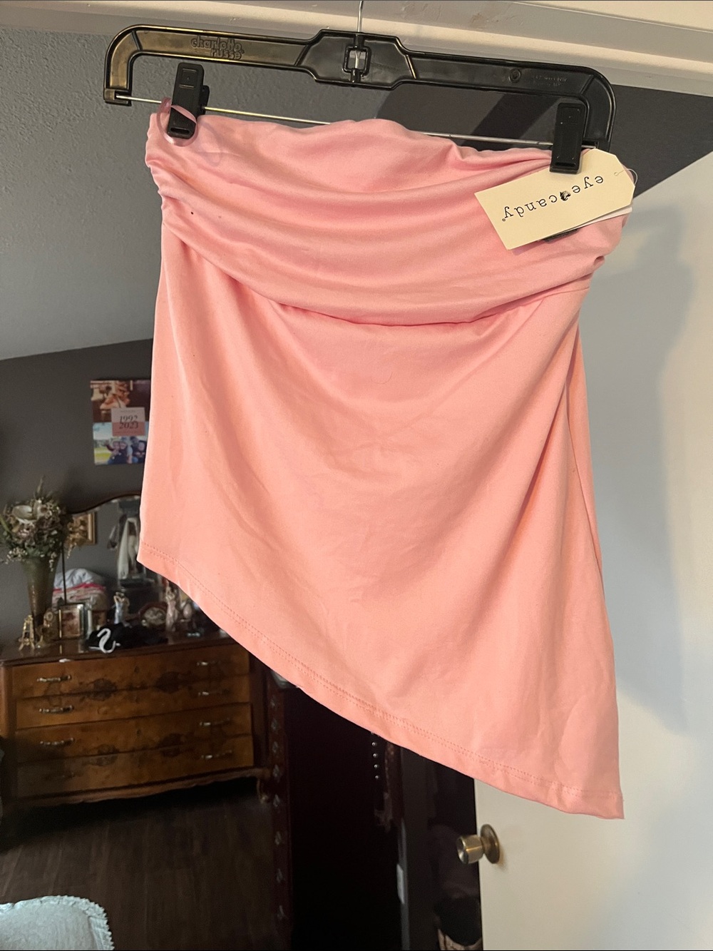 eye candy Light Pink Asymmetrical Tube top